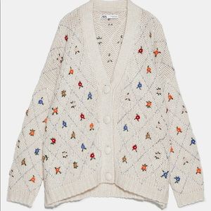 ISO ZARA EMBROIDERED CARDIGAN